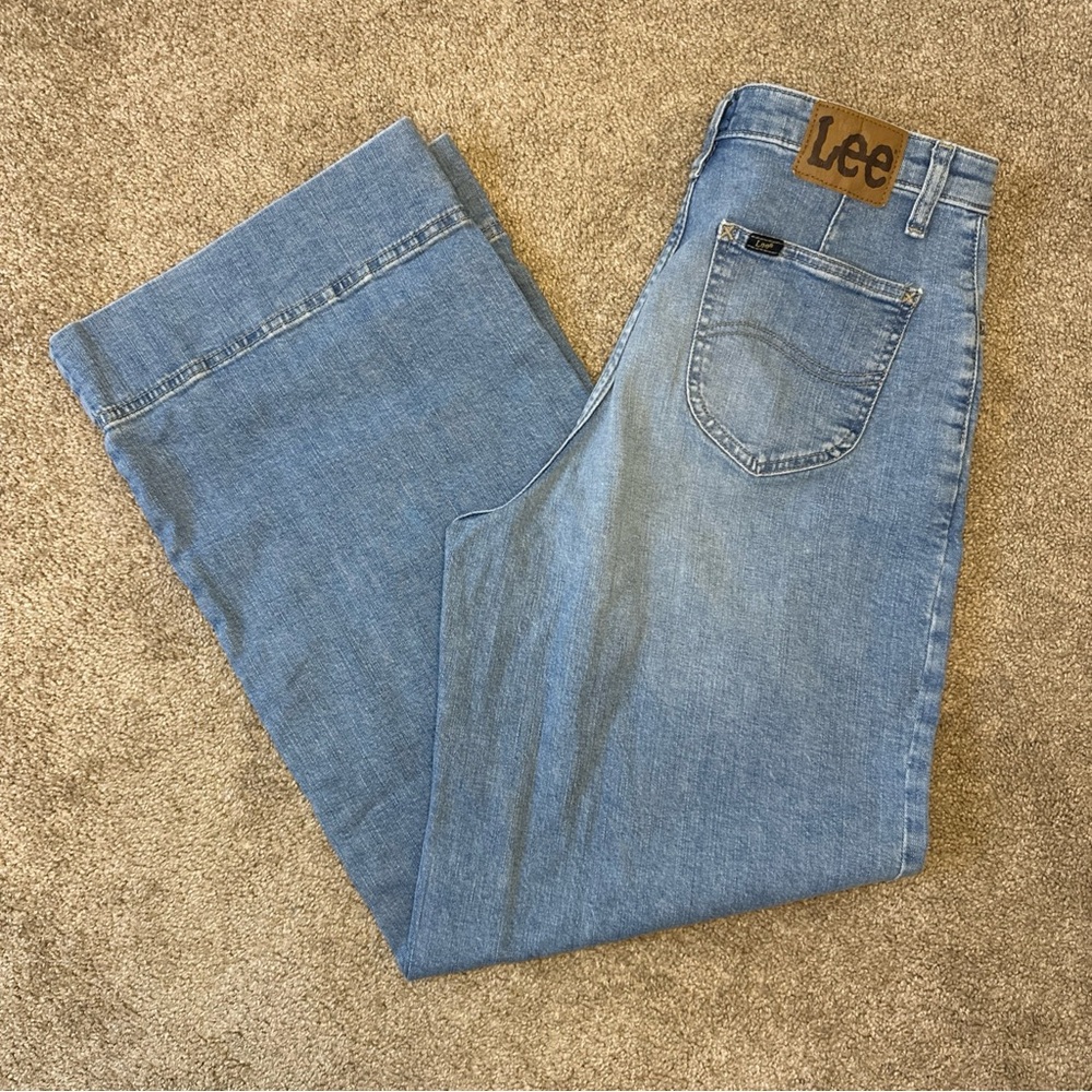 Lee Sky Blue Wide Leg Denim Pants
